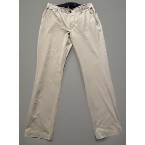 Under Armour Golf Pants Stretch Performance Casual Logo Beige Men's 34x32 JBHS